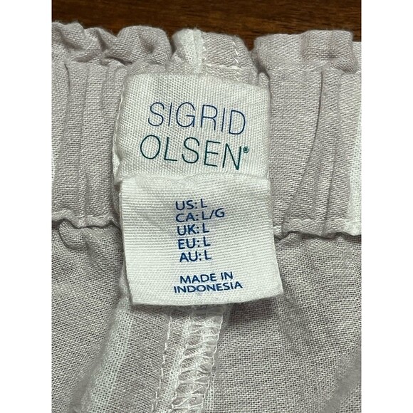 ⭐️SIGRID OLSEN Striped Linen Coastal Pants Large EUC!⭐️ - Picture 5 of 5